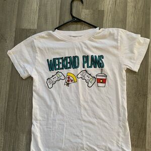 Weekend Plans Graphic White Kids T-Shirt